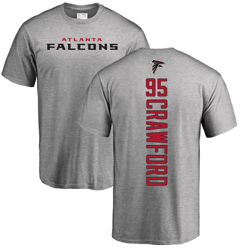 Atlanta Falcons Men Ash Jack Crawford Backer NFL Football #95 T Shirt->atlanta falcons->NFL Jersey